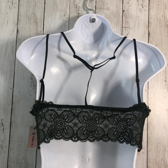 Blake & Co Dark Green Lace Racerback Pull-Over Bralettes NWT M - Picture 2 of 7